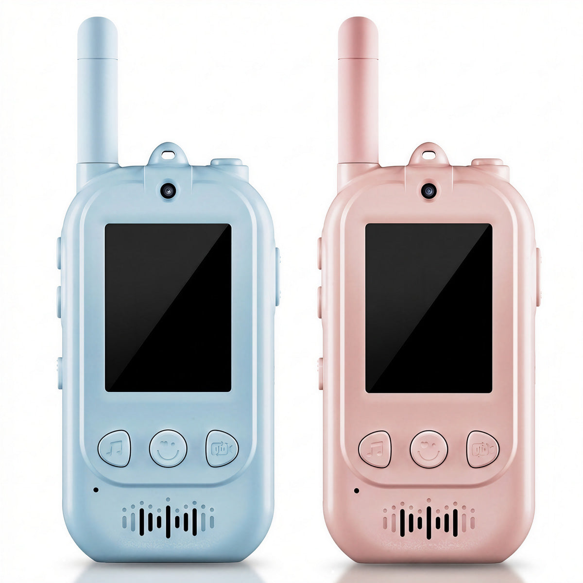 Blue and pink Minifly kids video walkie talkies